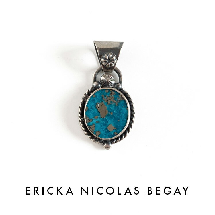 ペンダント ERICKA NICOLAS BEGAY エリッカ ニコラス ビゲイ morenci turquoise pendant top モレンシー ターコイズ ペンダントトップ ナバホ族 天然石 シルバー インディアンジュエリー メンズ レディース パワーストーン 大きめ