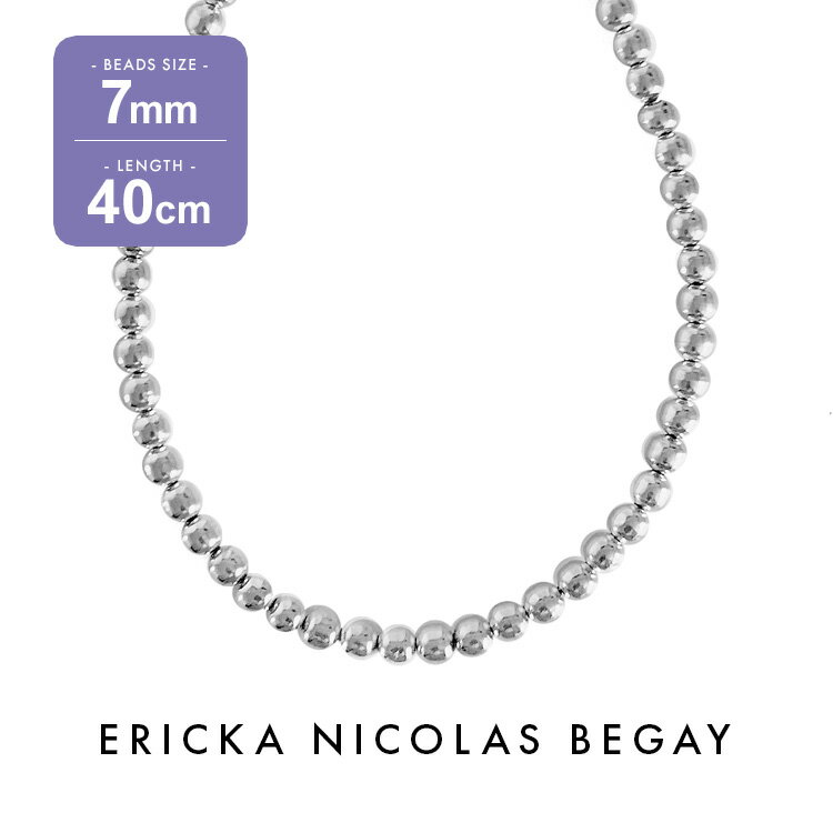 ERICKA NICOLAS BEGAY エリッカ ニコラス ビゲイ【3mm/55cm】Shiny navajo pearl necklace シャイニー ナバホパール ネックレス シルバー ボールチェーン ナバホ族 インディアンジュエリー レディース 金属アレルギー フレッドハーヴィースタイル