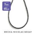ネックレス ERICKA NICOLAS BEGAY エリッカ ニコラス ビゲイ 7mm/55cm Oxidized navajo pearl necklace オキシダイズド ナバホパール ネックレス 燻加工 シルバー ロング チェーン インディアンジュエリー フレッドハーヴィースタイル