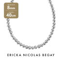 ネックレス ERICKA NICOLAS BEGAY エリッカ ニコラス ビゲイ 8mm/40cm Shiny navajo pearl necklace シャイニー ナバホパール ネックレス シルバー チェーン ナバホ族 インディアンジュエリー レディース 金属アレルギー フレッドハーヴィースタイル