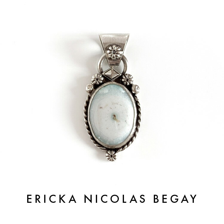 ネックレス ERICKA NICOLAS BEGAY エリッカ ニコラス ビゲイ solar quartz pendant top ソーラークォーツペンダントトップ ナバホ族 天然石 シルバー インディアンジュエリー メンズ レディース パワーストーン 大きめ