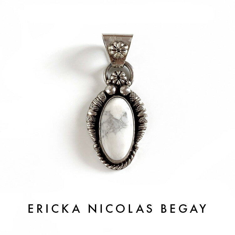 ペンダント ERICKA NICOLAS BEGAY エリッカ ニコラス ビゲイ white turquoise pendant top ホワイト ターコイズ ペンダントトップ ナバホ族 天然石 シルバー インディアンジュエリー メンズ レディース パワーストーン 大きめ