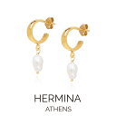 HERMINA ATHENS ヘルミーナ アセン PEARL DROP MINI HOOPS パール ドロップ ミニ フープ ピアス イヤリング 真珠 ぶら下がり