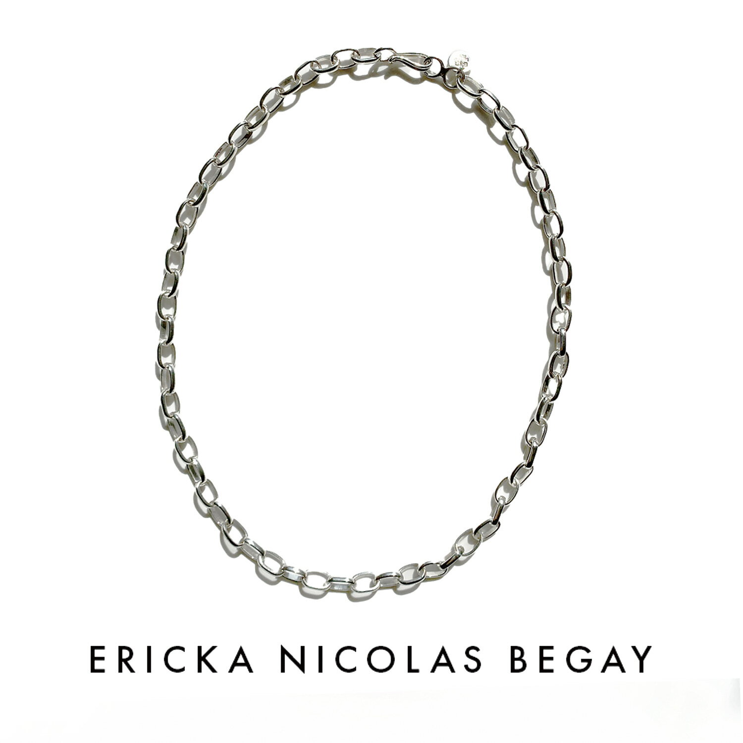 楽天Sparkle 楽天市場店ERICKA NICOLAS BEGAY エリッカ ニコラス ビゲイ 24SS【50cm】Navajo Loop Chain Oval Necklace ナバホ ループ チェーン オーバル ネックレス シルバー ナバホ族 インディアンジュエリー レディース 金属アレルギー フレッドハーヴィースタイル