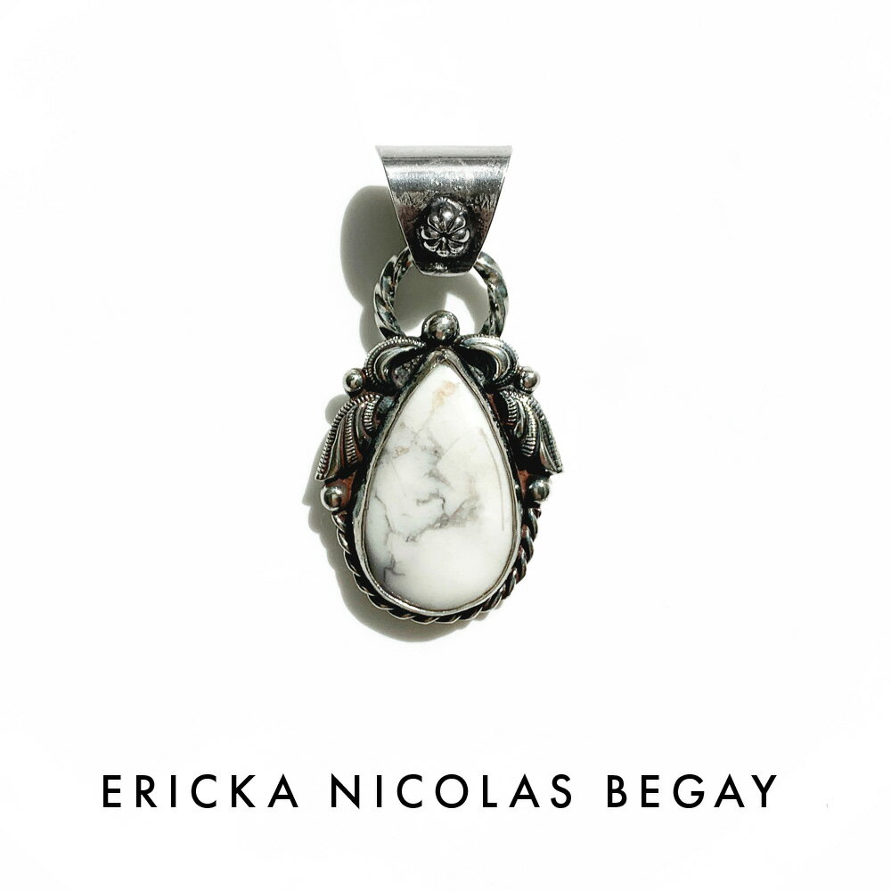 ERICKA NICOLAS BEGAY エリッカ ニコラス ビゲイ 03 White Turquoise Pendant Top ホワイト ターコイズ ペンダ...