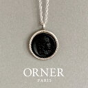 ORNER オルネー Antic Blak Cameo Silver Necklace 49cm アンティーク ブラック カメオ シルバー ネックレス レディース
