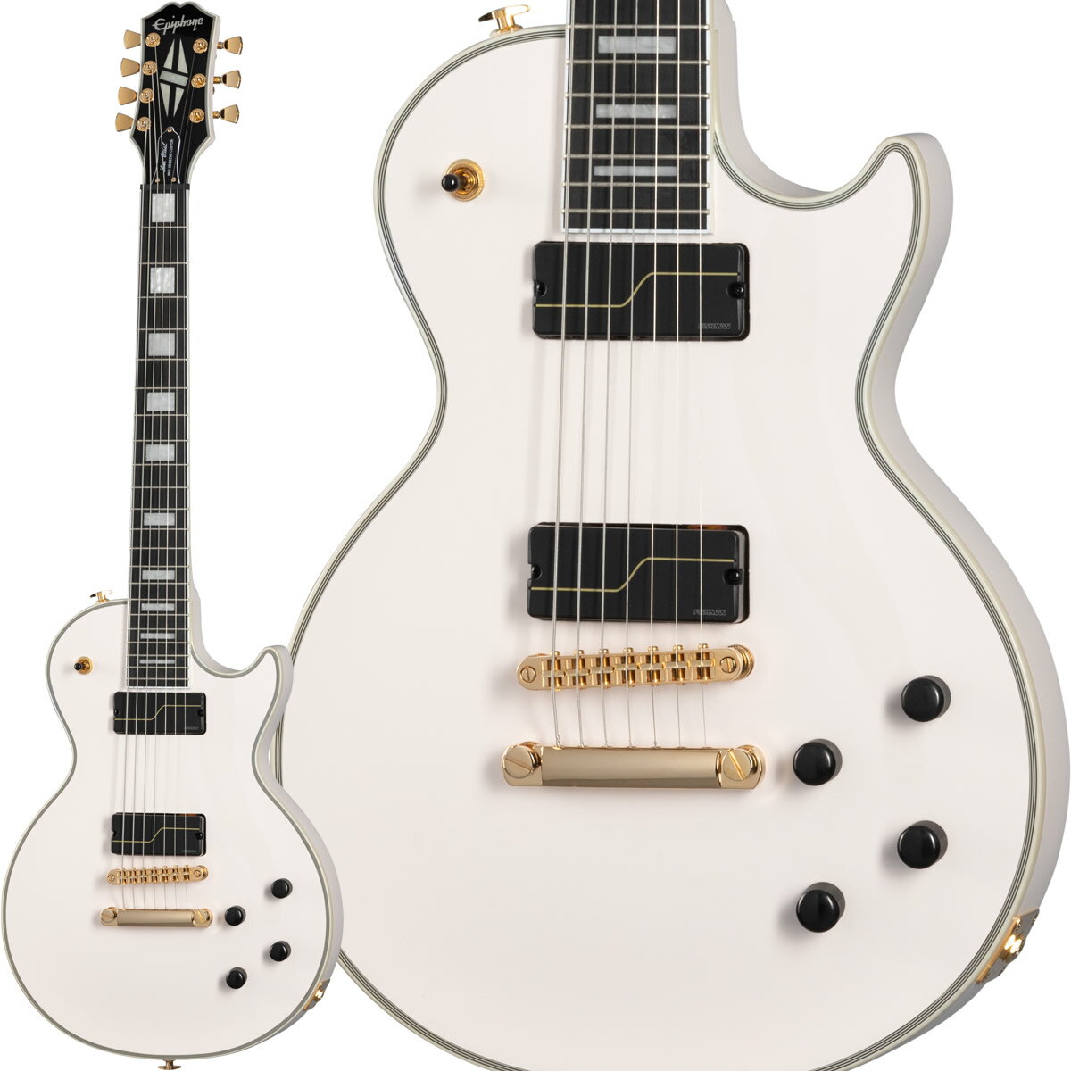 Epiphone Matt Heafy Les Paul Custom Origins 7-String (Bone White) [本数限定特別価格] 【 エピフォン by ギブソン マット ヒーフィー ( TRIVIUM / トリヴィアム ) シグネチャー レスポール カスタム ボーン ホワイト 7弦 エレキギター 】