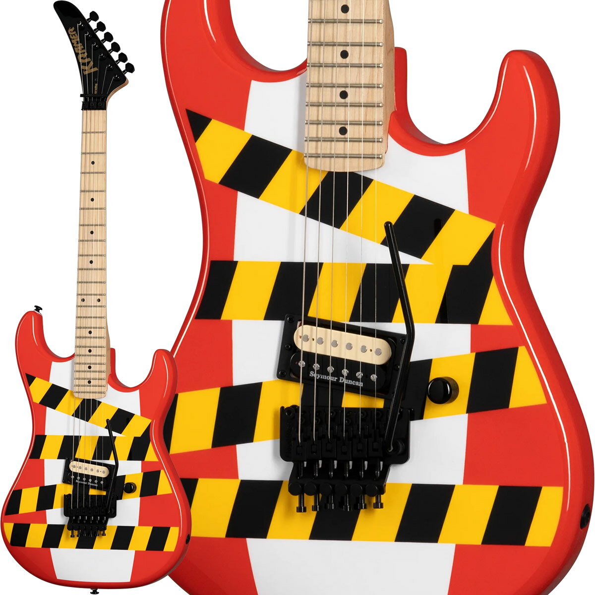 KRAMER Baretta Custom Graphics “Danger Zone” (Warning Tape on White Red) 【お買い得セール品】 【 クレイマー バレッタ カスタム グラフィック デンジャー ゾーン エレキギター 】