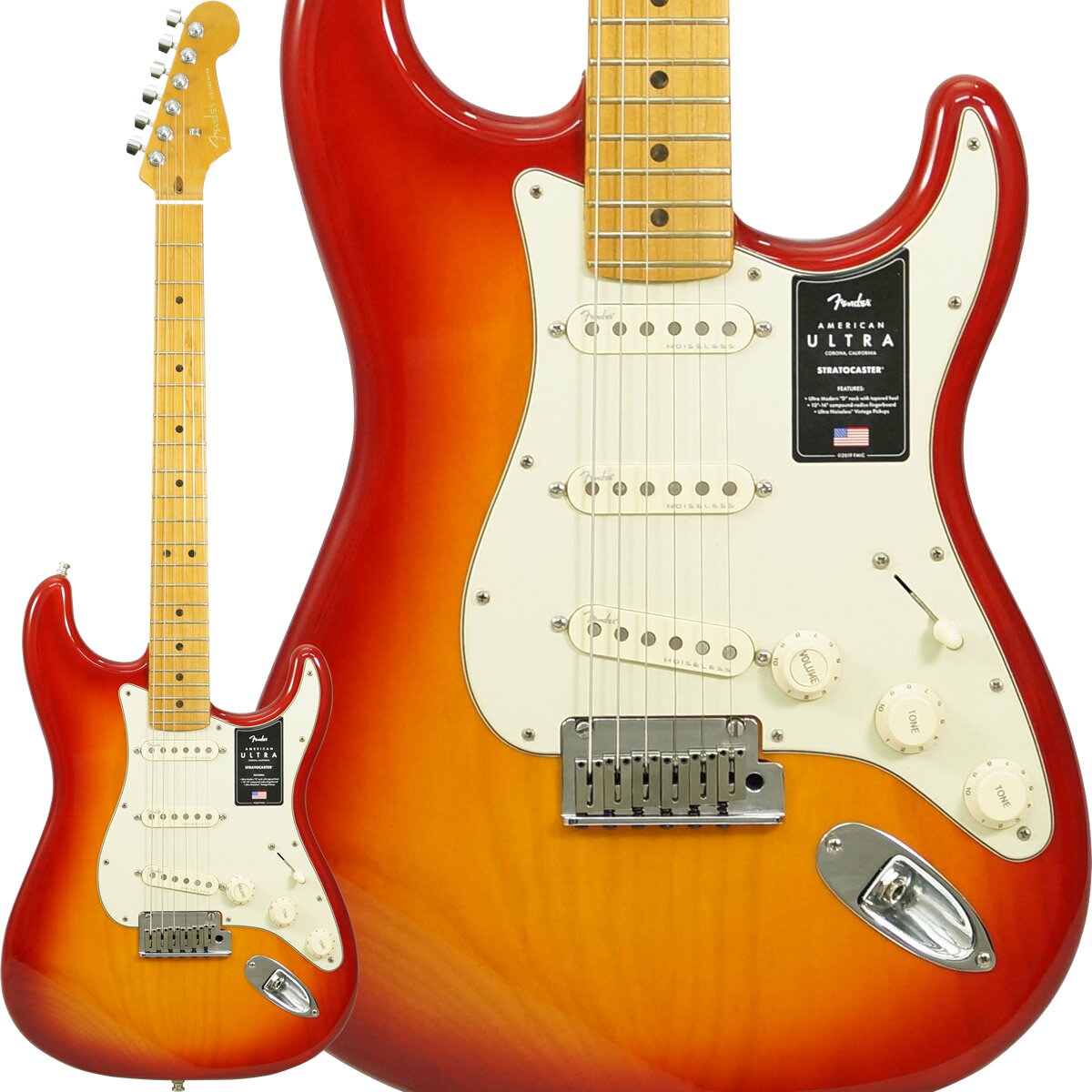 Fender USA American Ultra Stratocaster (Plasma Red Burst/Maple)  
