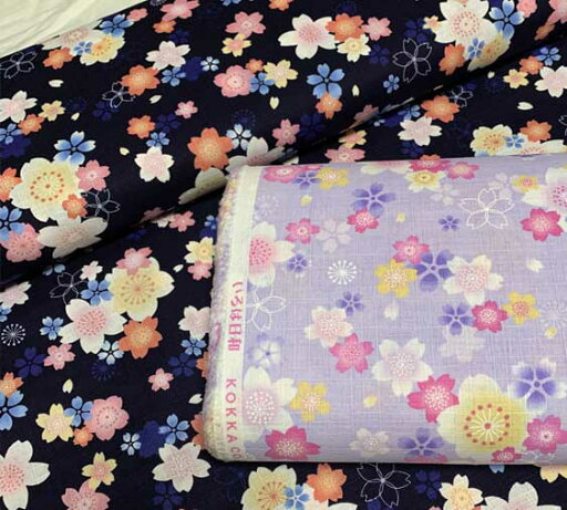 KOKKA 肌ざわりがさわやかな綿100% サザンクロス(ドビー織り)【いろは日和/さくら】生地■10cm単位■《巾110cm/日本製》メール便は2mまで対応致します♪ 夏には甚平や浴衣、シャツの服地に最適です