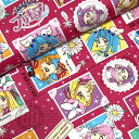 ひろがるスカイ!プリキュア オックス生地(ローズ)■10cm単位(幅110cm)■
