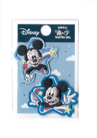 Rakuten - Disney　ミッキーマウス ミニワッペン《スカイ》【シール/アイロン接着】