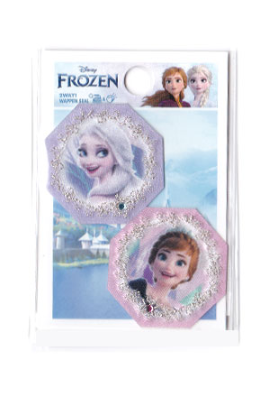 アナと雪の女王2《アナ/エルサ》ラインストーン付　ミニワッペン(パープル＆ピンク)【シール/アイロン..