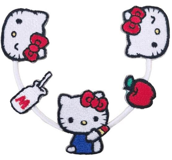ハローキティ ラインワッペン　■シール・アイロン接着■