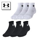 アンダーアーマー 靴下 ソックス 3足組 1386372 UNDER ARMOUR UAトレーニング コットン クオーター ソックス (3足セット)