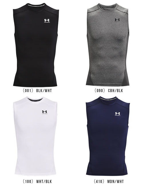 セール アンダーアーマー コンプレッションシャツ ノースリーブ 袖なし 1361522 メンズ ヒートギア 夏用 UNDER ARMOUR ヒートギア アーマー コンプレッション スリーブレス spcv-10032262 超野球専門店CV サンプル画像2