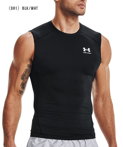 セール アンダーアーマー コンプレッションシャツ ノースリーブ 袖なし 1361522 メンズ ヒートギア 夏用 UNDER ARMOUR ヒートギア アーマー コンプレッション スリーブレス spcv-10032262 超野球専門店CV サンプル画像3