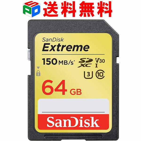 }\ SDJ[h Extreme UHS-I U3 V30 4kΉ SDXC J[h 64GB class10 SanDisk TfBXN 150MB s pbP[Wi SASD64G-XV6  