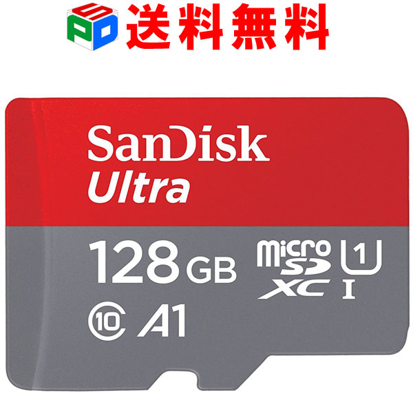 【お買い物マラソン限定ポイント5倍】マイクロsdカード128GB microSDカードmicroSDXC SanDisk サンディスク 100MB/s UHS-I U1 FULL HD アプリ最適化 Rated A1対応 Nintendo Switch動作確認済 海外パッケージ 送料無料 SDSQUAR-128G-GN6MN