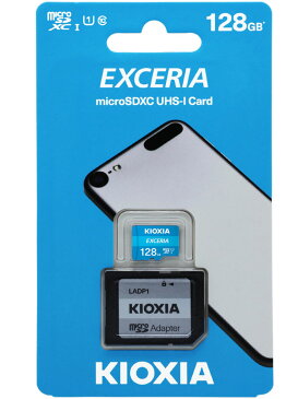 microSDカード マイクロSD microSDXC 128GB KIOXIA（旧東芝メモリー） EXCERIA UHS-I U1 FULL HD対応 超高速100MB/s SD変換アダプター付 海外パッケージ KXTF128G-LMEX1LGG2 送料無料