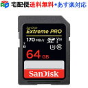 SanDisk SDカード SDXCカード 64G サンディスク Extreme Pro 超高速170MB/s class10 UHS-I U3 V30 4K Ultra HD対応 海外パッケージ 宅配便送料無料 あす楽対応 SDSDXXY-064G-GN4IN