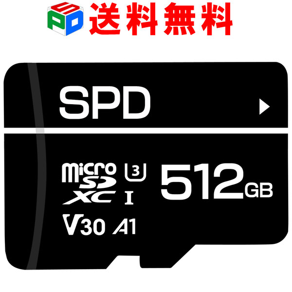 SPD }CNSDJ[h 512GB microsd microSDXC R:100MB s W:80MB s U3 V30 4K C10 A1Ή Nintendo Switch DJI OSMO  GoPro  Insta360 ONE X2 Insta360 ONE RSmF 5Nۏ  