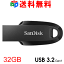 USBメモリ 32GB USB3.2 Gen1 SanDisk Ultra Curve R:100MB/s シンプル キャップレス ブラック 海外パッケージ 送料無料 SDCZ550-032G-G46