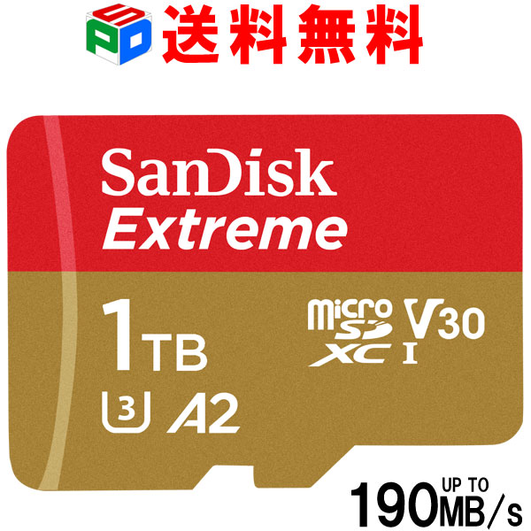 microSDXC 1TB SanDisk TfBXN UHS-I U3 V30 4K A2Ή Class10 R:190MB s W:130MB s COpbP[W   SDSQXAV-1T00-GN6MN
