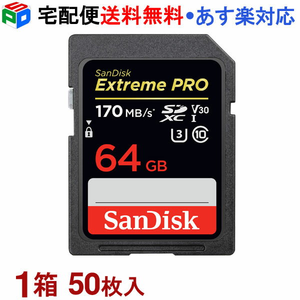 1Ȣ50!SanDisk SD SDXC 64G ǥ Extreme Pro Ķ®170MB/s class10 UHS-I U3 V30 4K Ultra HDб ̵ б SDSDXXY-064G-GN4IN