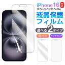 【お買い物マラソン限定ポイント5倍】保護フイルム 液晶フィルム iPhone 16/16 Plus/16 Pro/16 Pro Max用 6.3インチ/6.9インチ iPhone対応保護フイルム アンチグレア 高光沢 2タイプ 選択可能【翌日配達送料無料】(2)