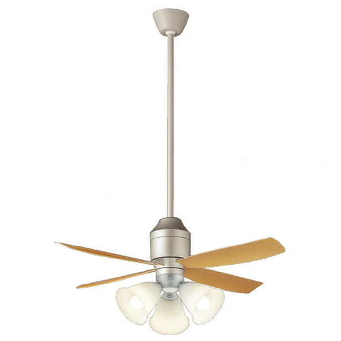 パナソニック LEDシーリングファン DCモータータイプ 幅φ1100mm パイプ900mm シルバーメタリック 100形電球3灯相当 電球色 本体:SP7072+灯具:SPL5344K+吊下用フランジ:SPK072+吊下用パイプ:SPK012