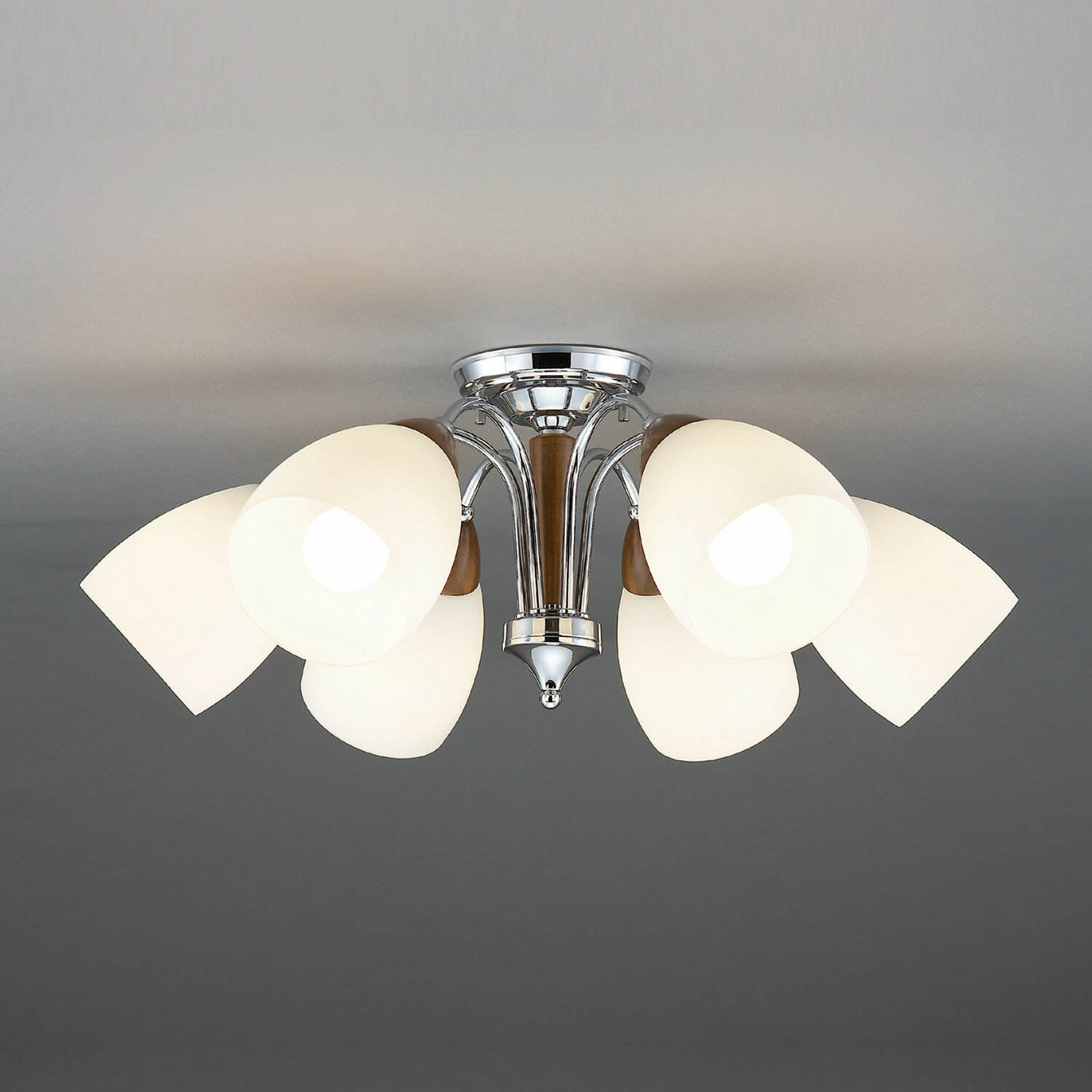 山田照明 LEDシャンデリア ～10畳 取付簡易型 非調光 D.Scandza(スカンザ) ウォールナット色 2700K 電..