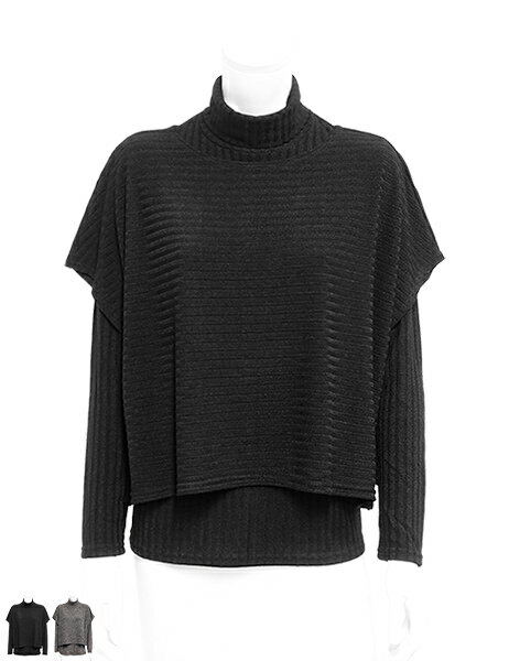 【SPECCHIO 公式店】 スペッチオ リブニット カットソー アンサンブル トップス タートルネック 半袖 2セット