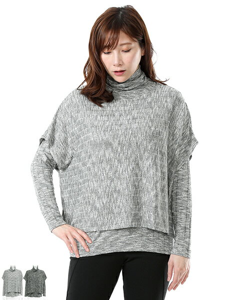 【SPECCHIO 公式店】 スペッチオ メランジ リブ ニット アンサンブル プルオーバー タートルネック