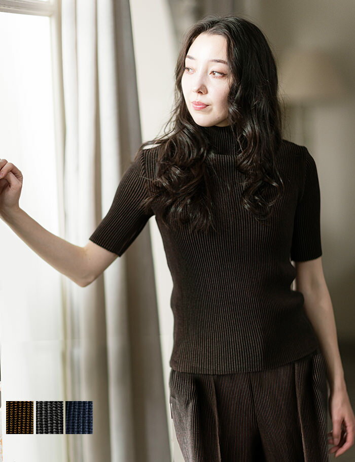 スペッチオ 五分袖 ハイネック 半袖 レディース 体型カバー 春 夏 秋 S/M/L/LL/3L/4L 3-31号【SPECCHIO 公式店】シャトルプリーツ フォーマル ブラウス 大きいサイズ フリーサイズ 冠婚葬祭 ビジネス 旅行 洗える おしゃれ きれいめ