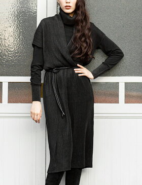 【SPECCHIO 公式店】スペッチオ シャトルプリーツ カシュクール ワンピース Vネック 半袖 ウエストゴム レディース フォーマル キレイめ 上品エレガント ビジネス ハレの日 40代 50代 60代 サイズフリー 大きいサイズ M L LL 春 夏 秋 冬 黒 送料無料