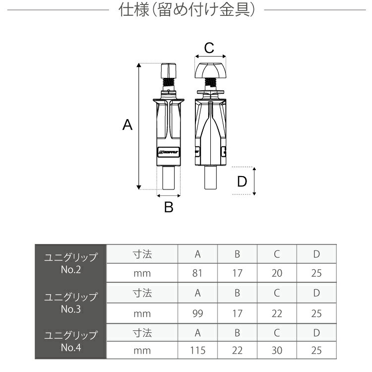 グリップル B種耐振ユニグリップ ループ ドブメッキ 4X2000 mm［1セット］ 吊り・...