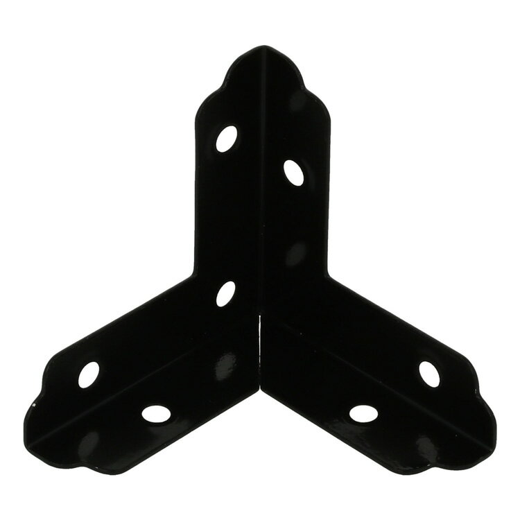 三方面 黒 小 ［10個 (2個×5セット)］#コーナー 補助金物 取付 接合 金具 DIY 八幡ねじ