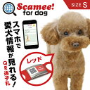 Scamee! for dog スキャミー［S］赤 レッド シール5枚＆シリコーンプレートタグセット DGSL-A6-S005-01S-RED #迷子札 QRコード ドッグタグ 接種証明 GPS ペット 犬 猫