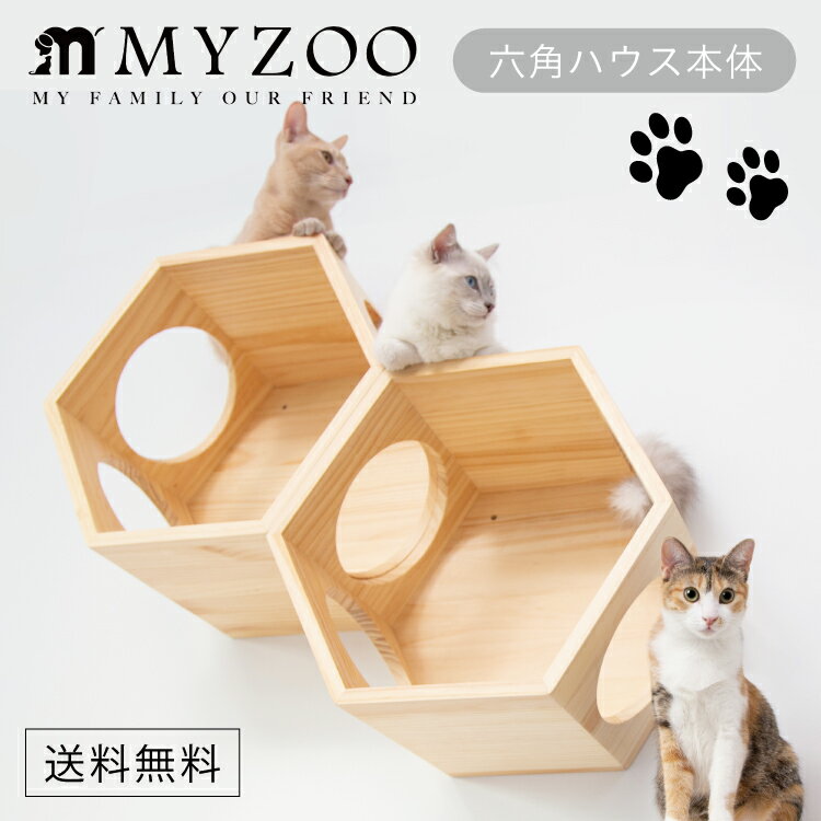 MYZOO マイズー 六角ハウス キャットステップ本体 【1個】 #猫 キャット ウォーク ステップ タワー おしゃれ 棚 アクリル 壁付け スタイリッシュ