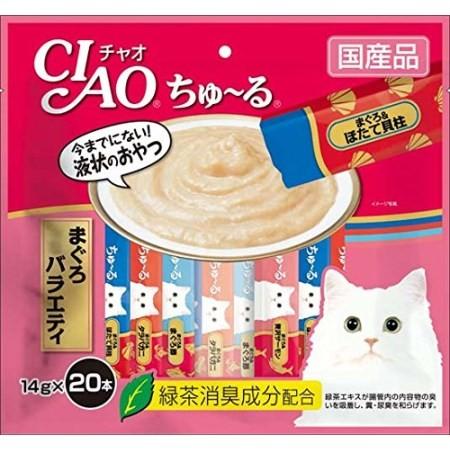 软罐头食品 - JL いなばペットフード チャオちゅーるまぐろバラエティ14g×20 【16個】