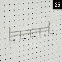 有孔ボード フック 5連フック ピッチ25mm シルバー