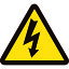 TR 緑十字 PL警告ステッカー 電気危険 (高電圧危険) 100mm三角 10枚組