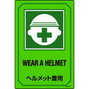 TR 緑十字 イラスト標識 ヘルメット着用 450×300mm エンビ