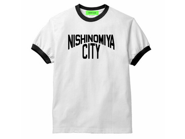 NISHINOMIYA CITY Ringer T-shirt（ニシノミヤ市西宮市リンガーTシャツ）さくら夙川駅苦楽園口甲陽園西宮北口今津神社甲山兵庫県阪急電車阪神甲子園球場阪神タイガース宮っ子さくらfmガーデンズ芦屋尼崎宝塚大阪