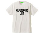 NISHINOMIYA CITY T-shirt（ニシノミヤ市西宮市Tシャツ）WHITE さくら夙川駅 夙川 苦楽園口 甲陽園 西宮北口 今津神社 甲山 阪神甲子園球場 阪神タイガース 宮っ子 さくらfm みやたん えべっさん 門戸厄神 甲東園 香櫨園 久寿川 今津