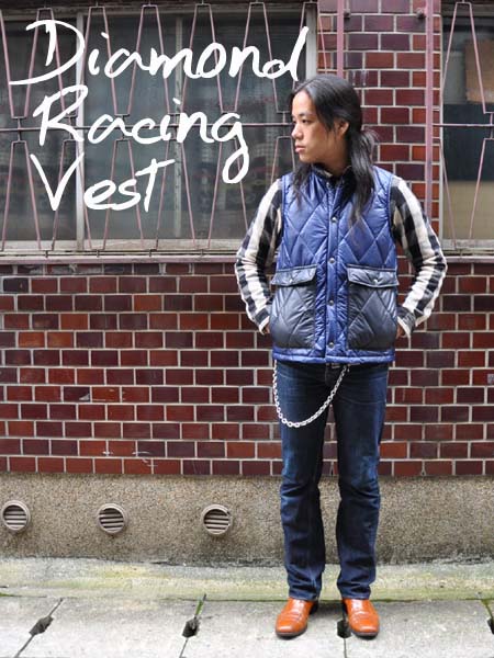 DIAMOND RACING VEST（ダイヤモンドレーシングベスト） レーシングジャケットナイロンベストswingsterスイングスターbellbucogood yearmischelinsimpsonスイングトップスタジャンスタジアムジャンパーアメカジヴィンテージ古着50s60s70s 2