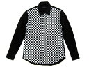 CHECKER WESTERN SHIRT 前身頃チェッカー（チェッカーウエスタンシャツ前身頃チェッカー） 白黒市松模様格子柄チェックチェッカーフラッグロックマウントrock mounthbarcwranglerラングラーleelevi 039 sリーバイスデニムシャツアメカジ古着