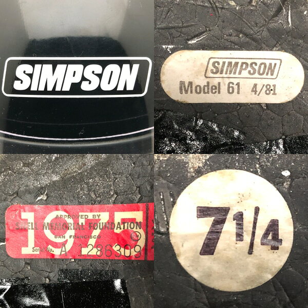 BHVシールド付 SIMPSON M61 BLACK 58cm 【海外直輸入中古品】フルフェイス ヘルメット 族ヘル オンロード シンプソン model61 モデル61 ブラック 黒色 Mサイズ [3]