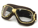 【楽天1位獲得】nannini Biker GOGGLE（ナンニーニバイカーゴーグル ）BROWN/GOLD × ANTI FOG CLEAR ブラウン二眼piaggioピアジオvespaベスパランブレッタace cafe racerエースカフェレーサーmodsモッズrockersロッカーズブリティッシュ